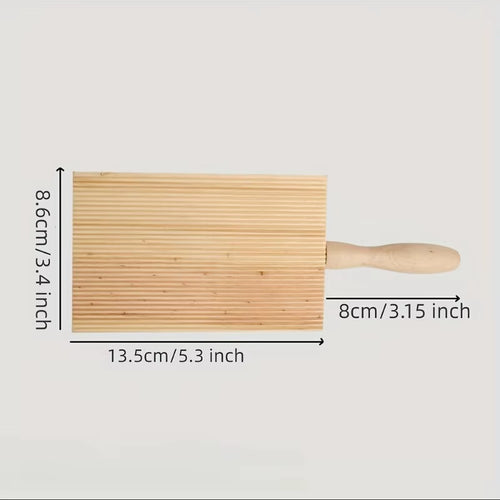 1Pc Wooden Gnocchi and Cavatelli Pasta Board, 8.5 Inch